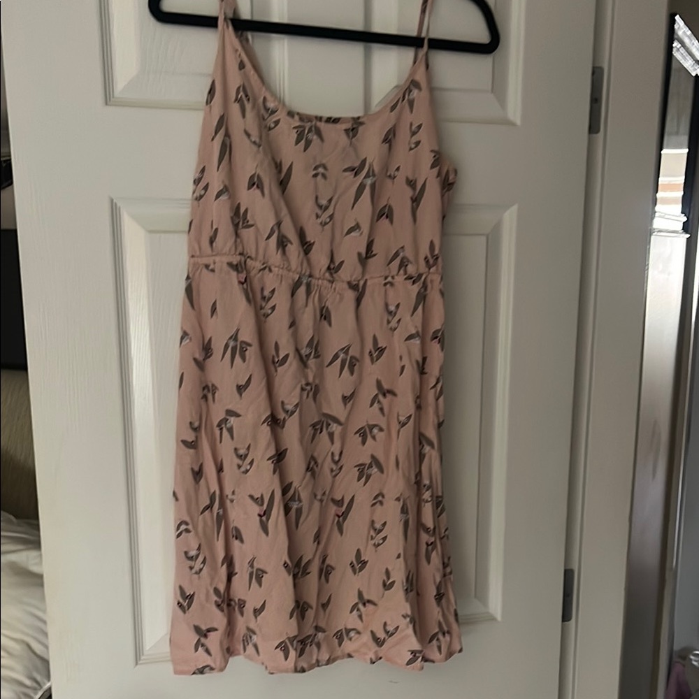 GAP Pink Dress with Black Leaf Pattern